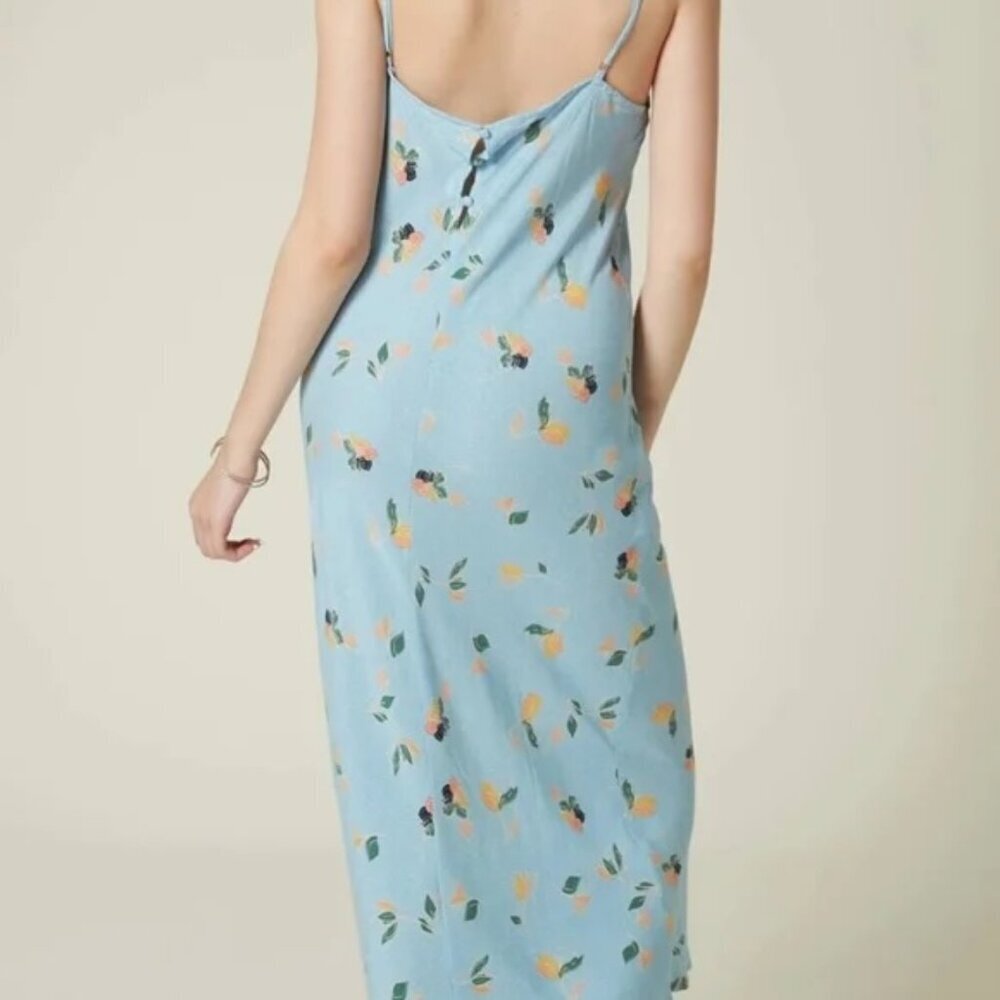 O'Neill Izzy Floral Flowers Baby Blue Midi Dress - Picture 2 of 10